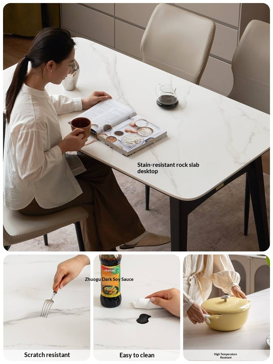 Oak Solid Wood Slate Luxury Dining Table