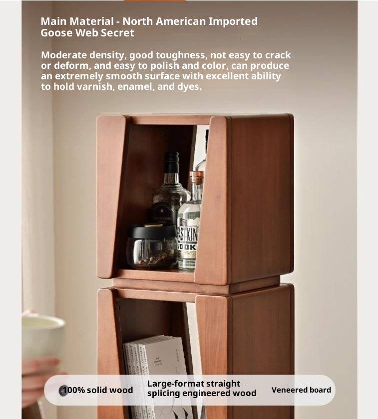 Tulipwood Solid Wood Vintage Bauhaus Bookshelf