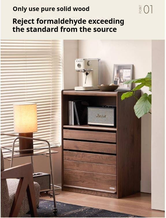 Black Walnut Solid Wood Side Cabinet
