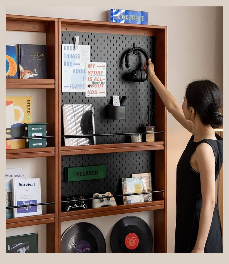 Solid Rubberwood Vintage Style Ultra-Thin Bookshelf