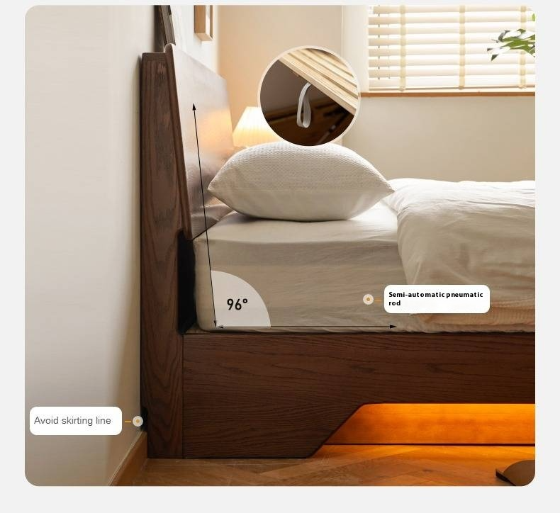 Black Walnut, Oak Suspended Luminous Box Bed
