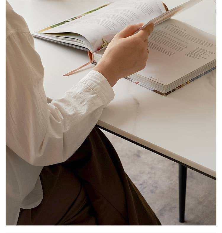 Oak Solid Wood Slate Luxury Dining Table