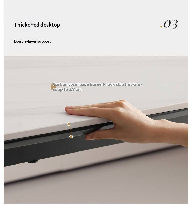 Solid Rubberwood Modern Minimalist Rock Board Dining Table