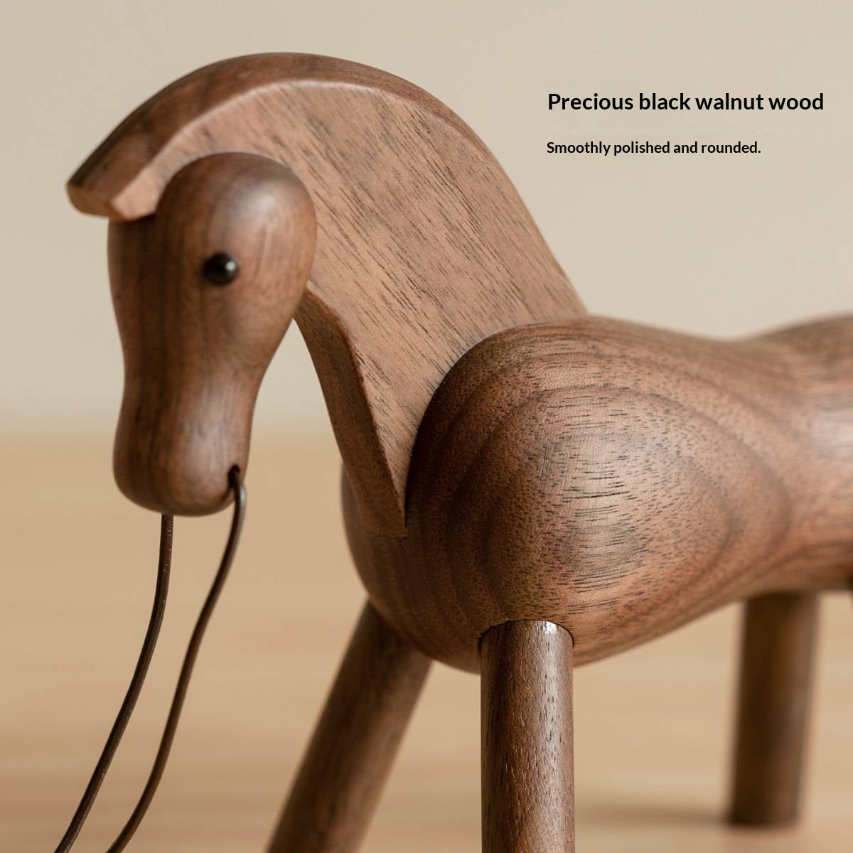 Black Walnut Solid Wood Nordic Style Animal Figurines for Wall Hanging