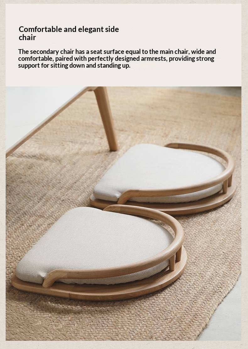 Ash Solid Wood Backrest Legless Low Tatami Chair