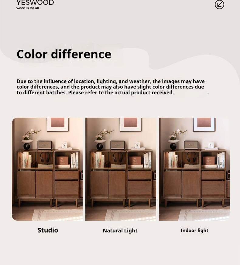 Solid Longan Hardwood Side Cabinet with Storage Space