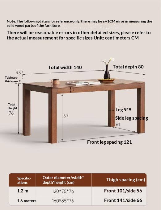 Solid Longan Hardwood Dining Table