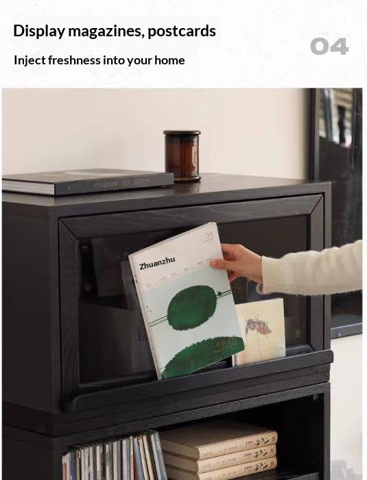 Oak Solid Wood TV Stand Combination Bookcase