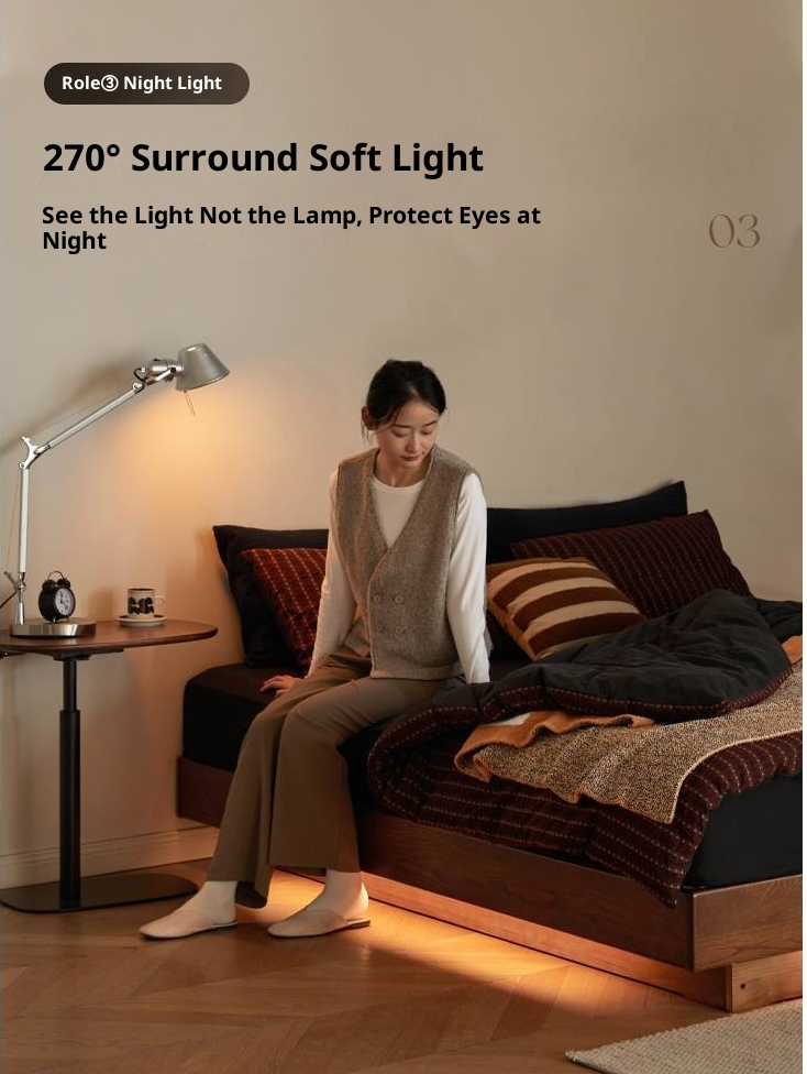 Oak Solid Wood Floating Platform Box Bed, Headboard-Free Bed with Light Modern Minimalist