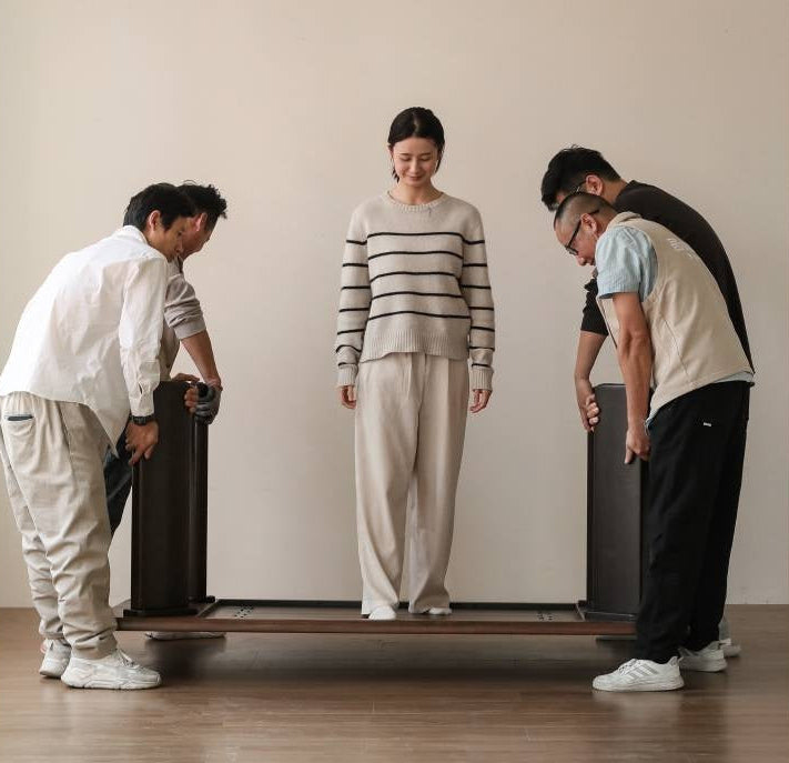 Oak Solid Wood Modern Cave Stone Rock Plate Dining Table