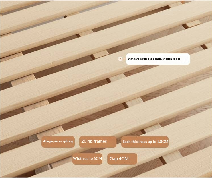 Oak Solid Wood High Box Bed in Modern Minimalist Design