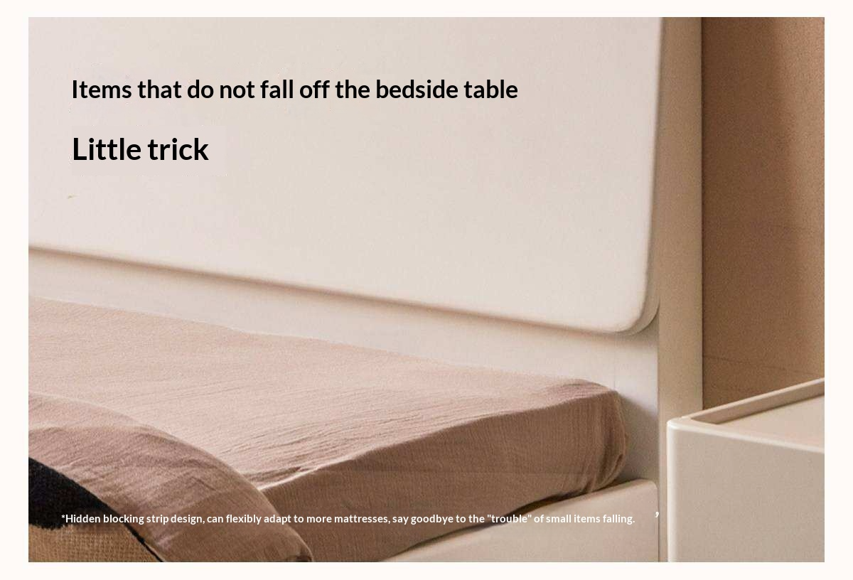 Rubberwood Solid Wood White Cream Gas Lift Storage Bed