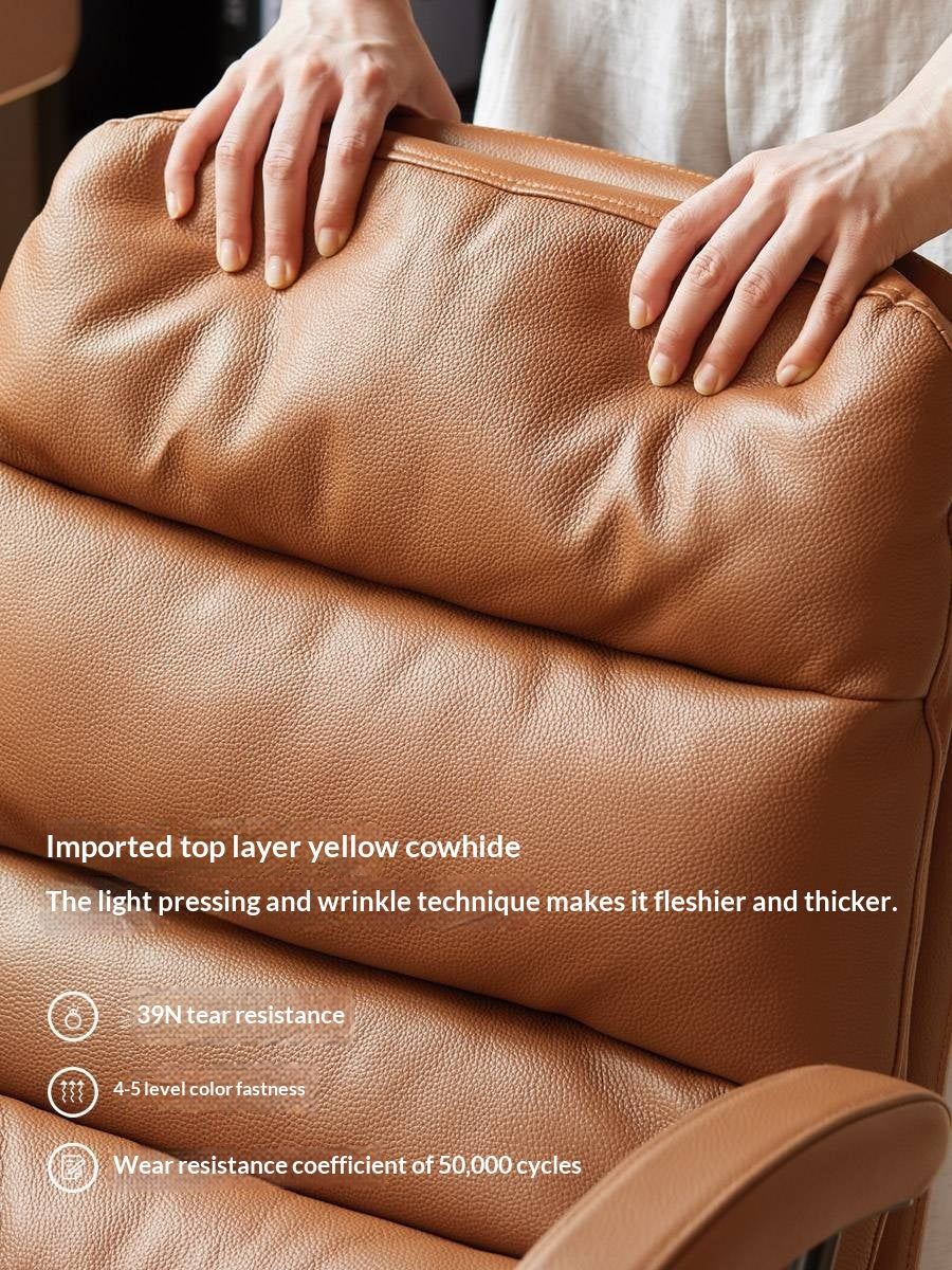 Leather Soft Rotating Office Armchair