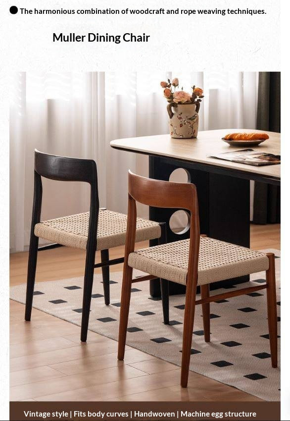 Set 4 pcs Ash, Beech, Cherry Solid Wood Dining Rope Chair