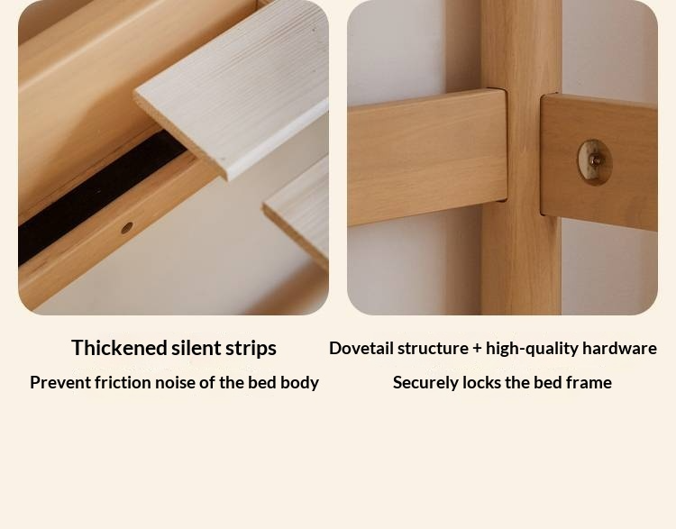 Rubberwood Solid Wood Children's Loft Bed with Under-Bed Cabinets