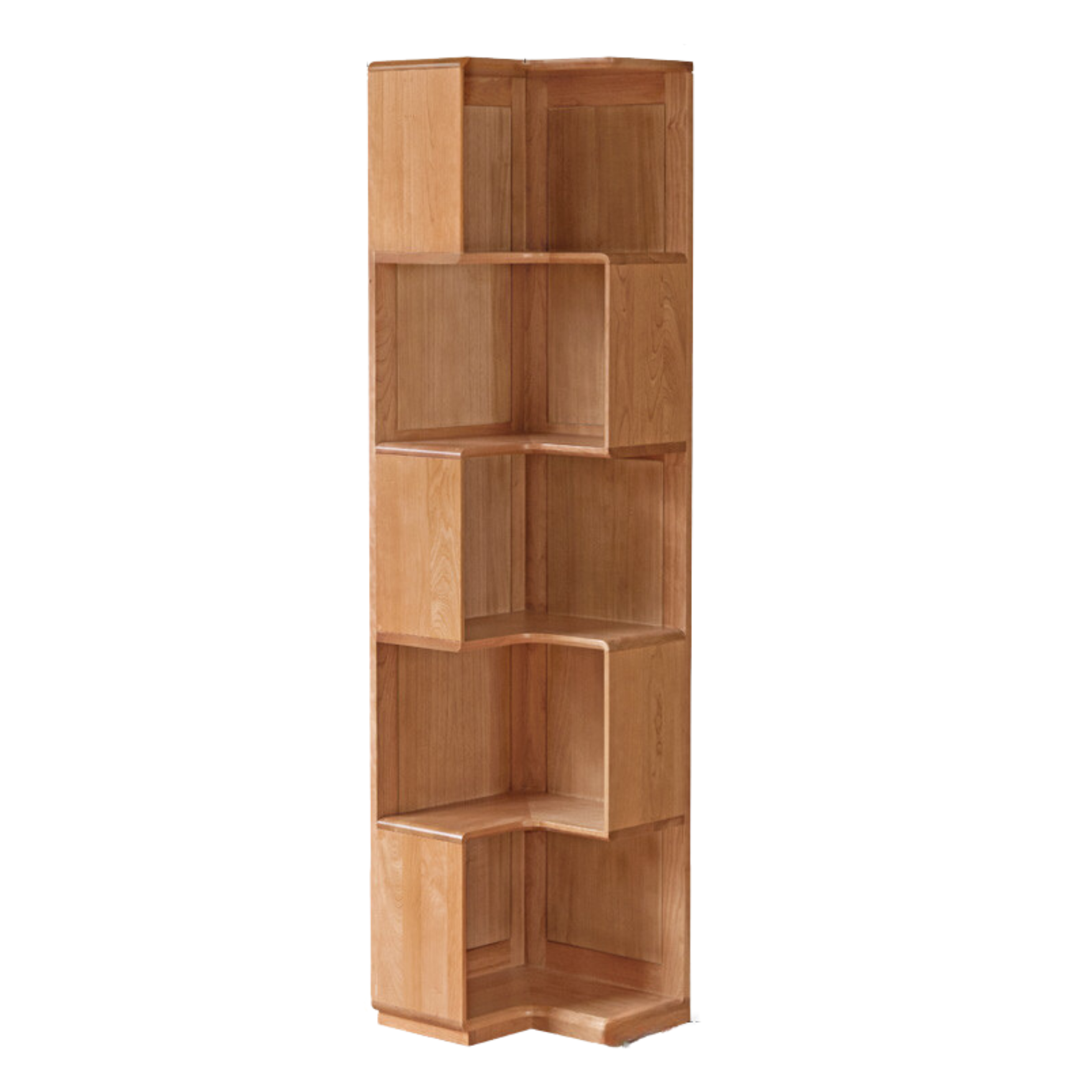 Cherry Solid Wood Corner Bookcase Floor Storage Cabinet<