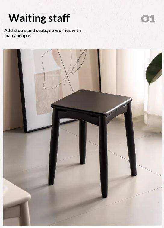 Solid Rubberwood Square Stools