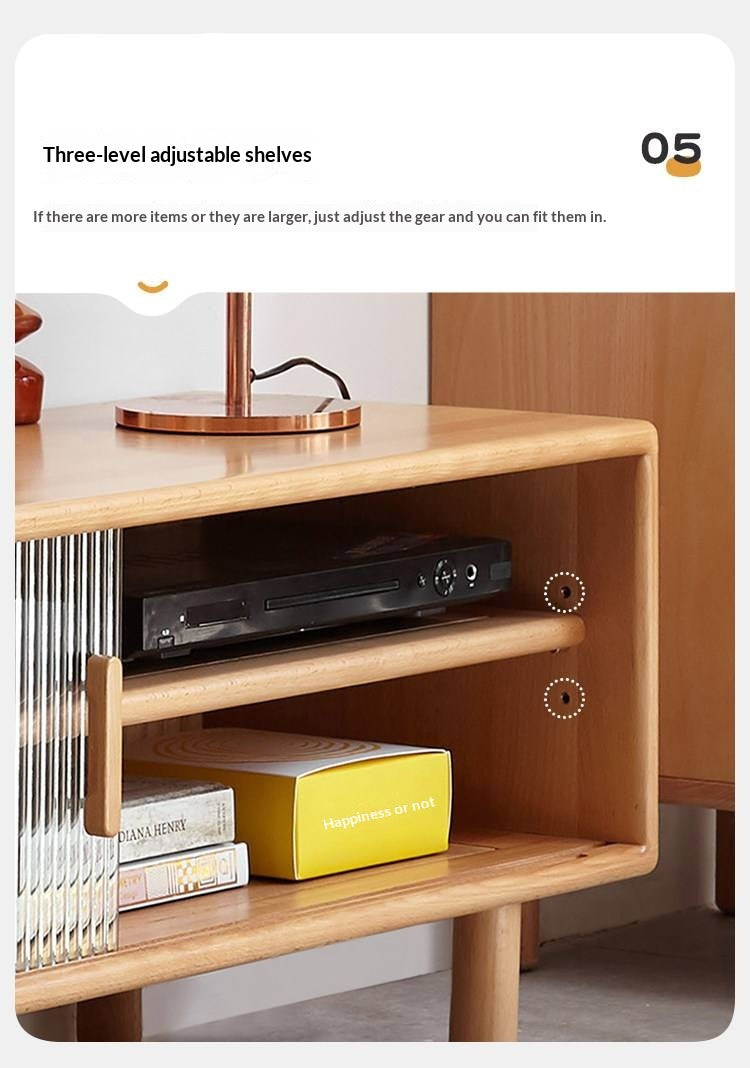 Beech Solid Wood TV Storage Cabinet.