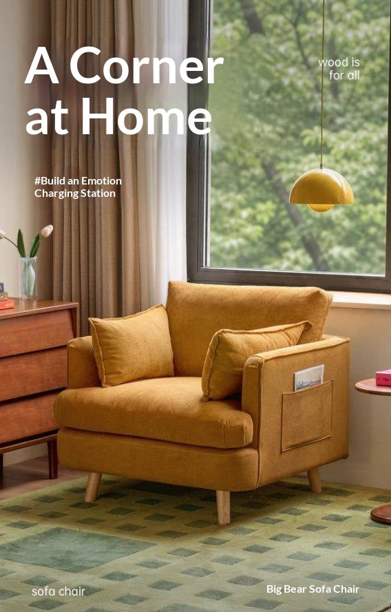 Retro Cozy Fabric Armchair)