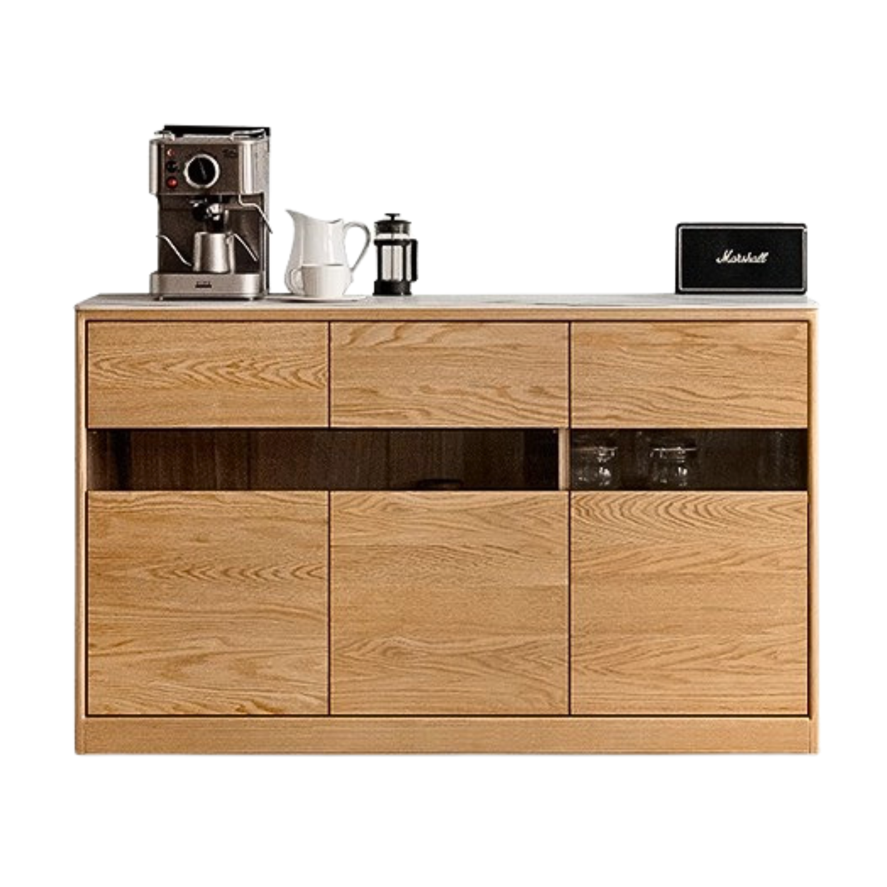 Ash solid wood rock plate dining sideboard,