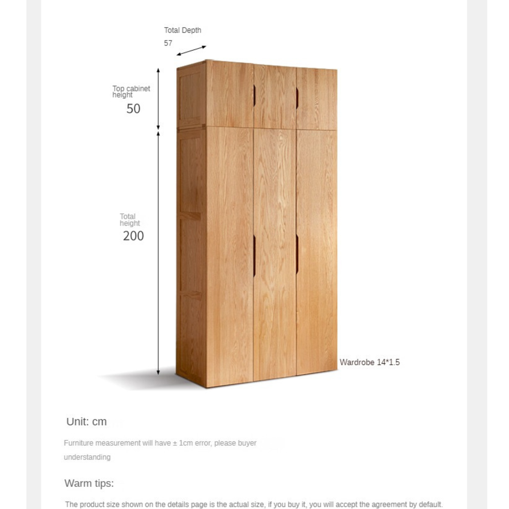 Oak solid wood Wardrobe ::