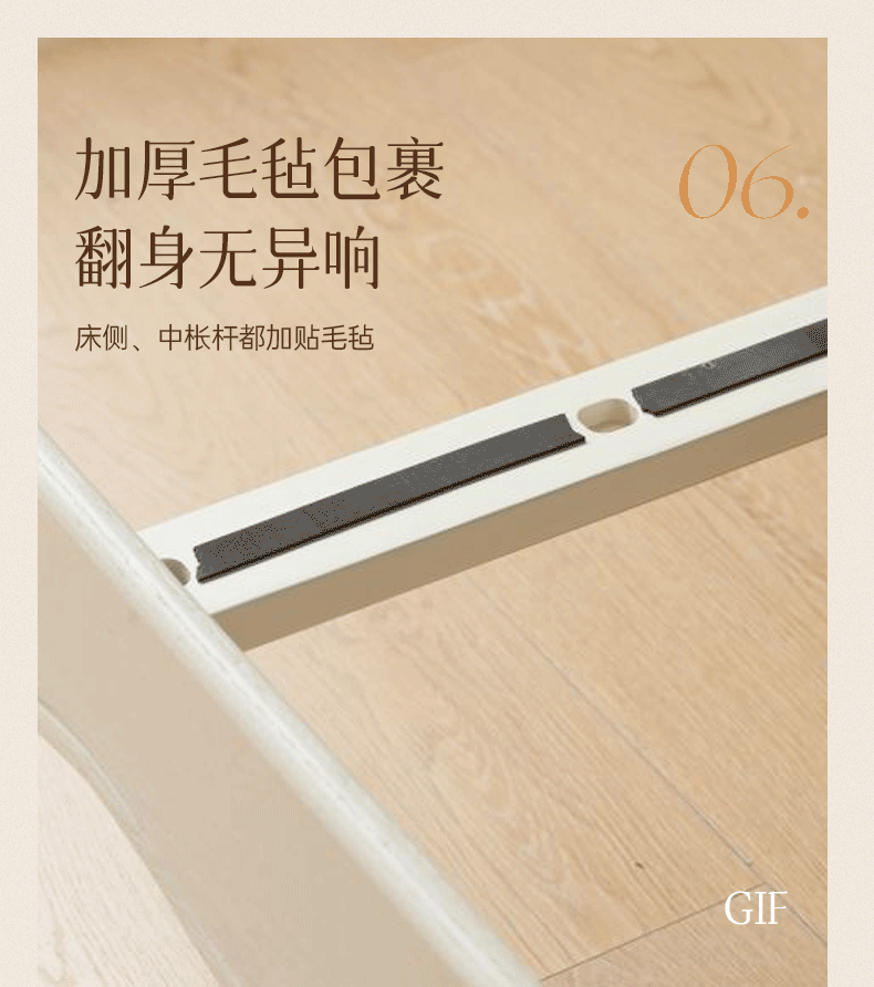 Rubberwood Solid Wood Upholstered Bed Retro Style White Bed