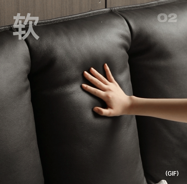 Genuine Leather Black Light Luxury Box Bed