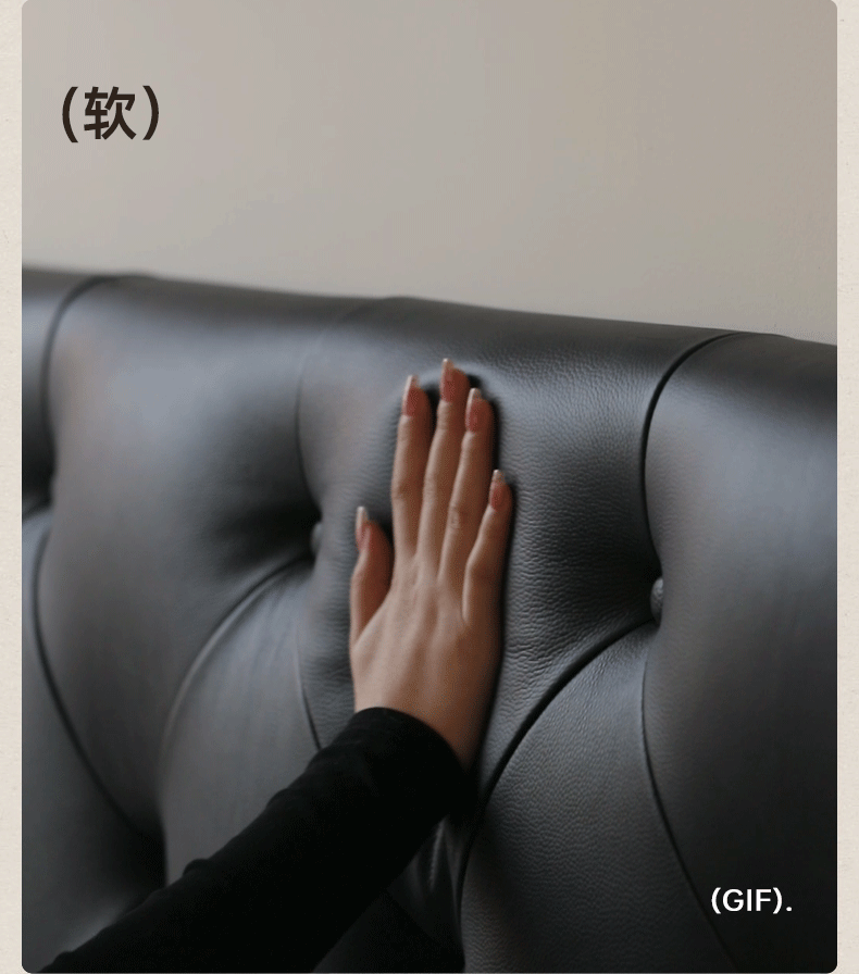 Genuine Leather Luxury Upholstered Bed American Style