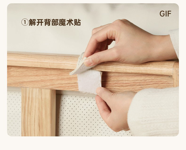 Oak Solid Wood Bed — Modern Minimalist, Genuine Leather Upholstered, Floating Design with Light