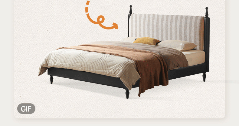 Fabric Soft Bed, American Vintage Retro Style