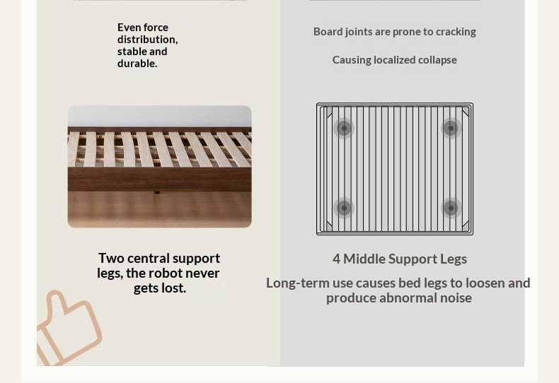 Poplar Solid Wood Vintage Soft Backrest Bed