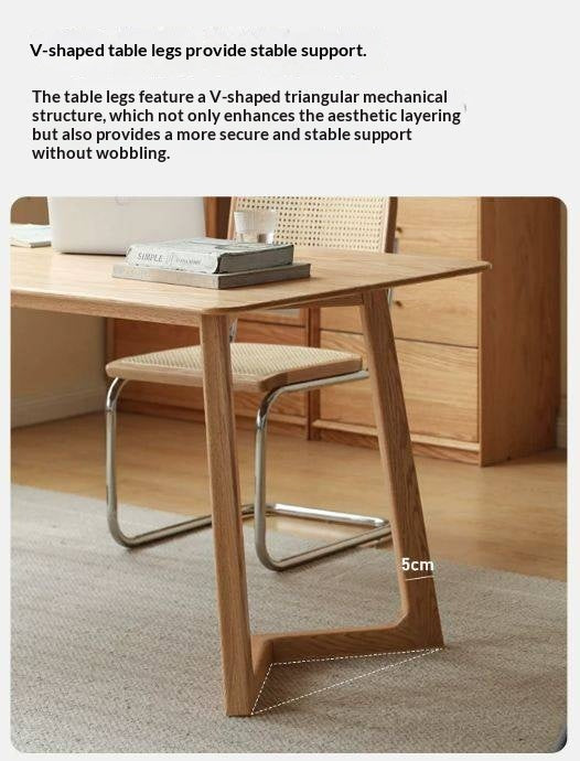 Oak, Ash Solid Wood Large Office Desk