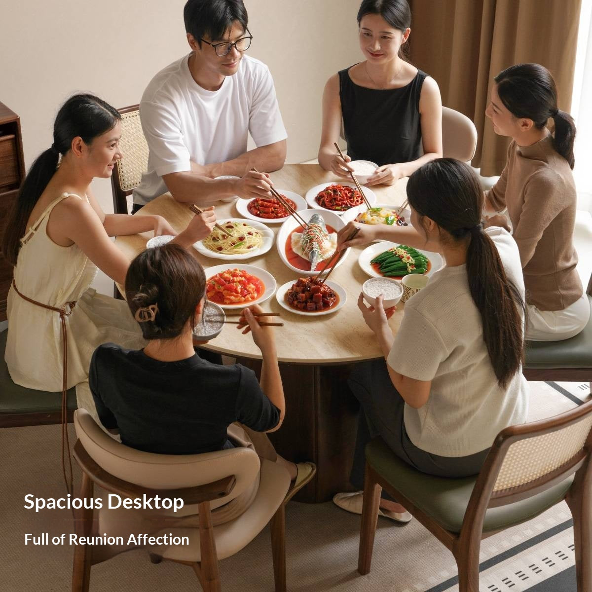 Black Walnut Solid Wood Round Slab Dining Table