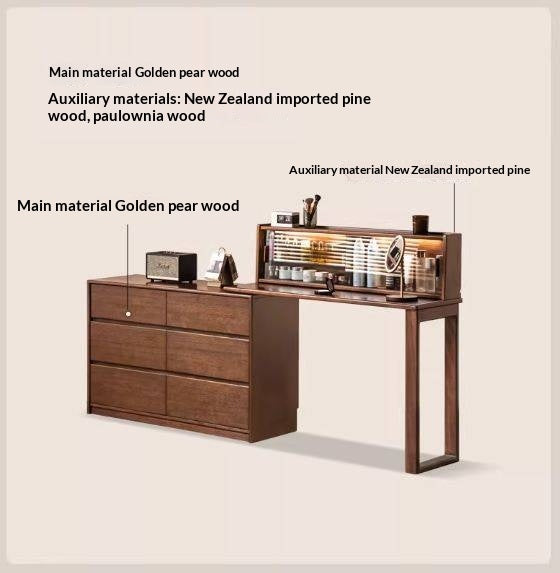 Solid Longan Hardwood Modern Minimalist Vanity Table