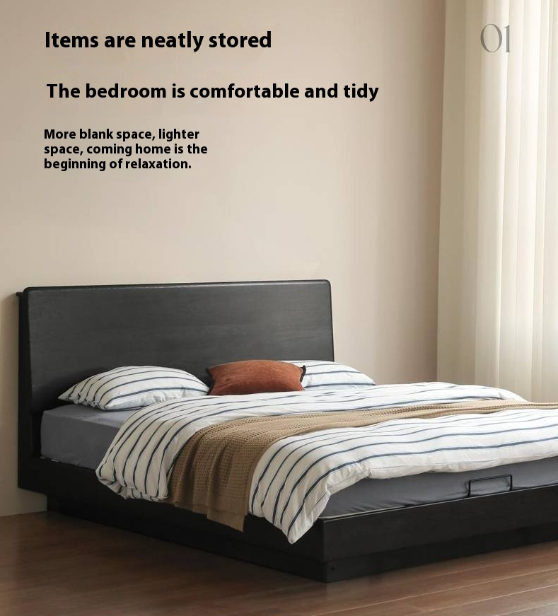 Ash Solid Wood Modern Simple Suspended Multifunctional Box Bed