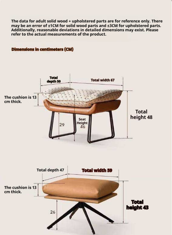 Oak Solid Wood, Fabric Sofa Footstool, Changing Stool