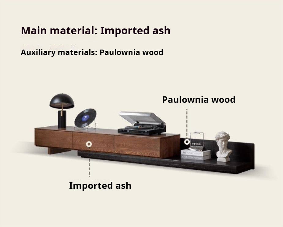 Ash Solid Wood Modern Simple Floor TV Cabinet