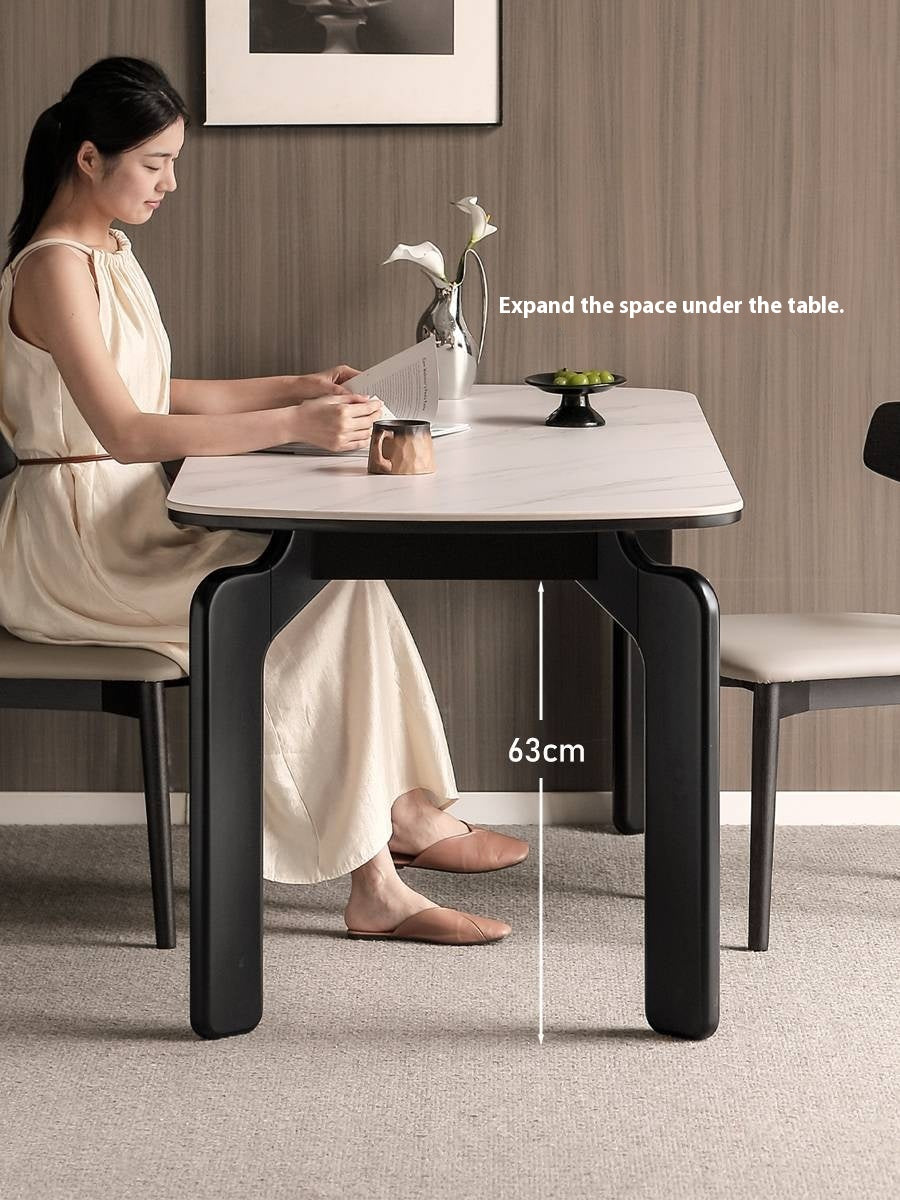 Solid Rubberwood Rock Board Dining Table