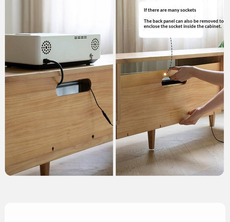 Ash Solid Wood Floor Modern Rock Board TV Cabinet.