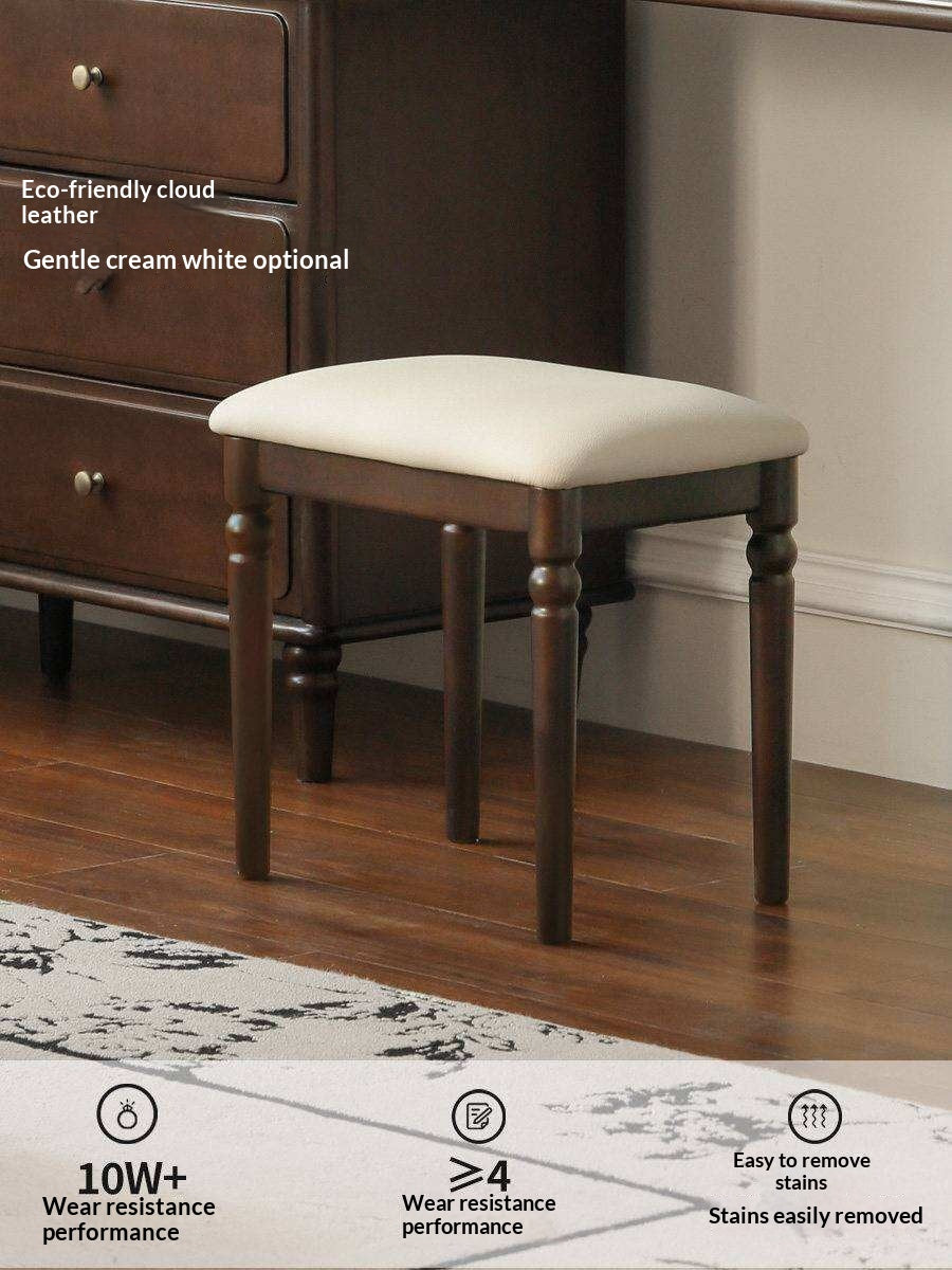Beech Solid Wood American Retro Style Makeup Stool
