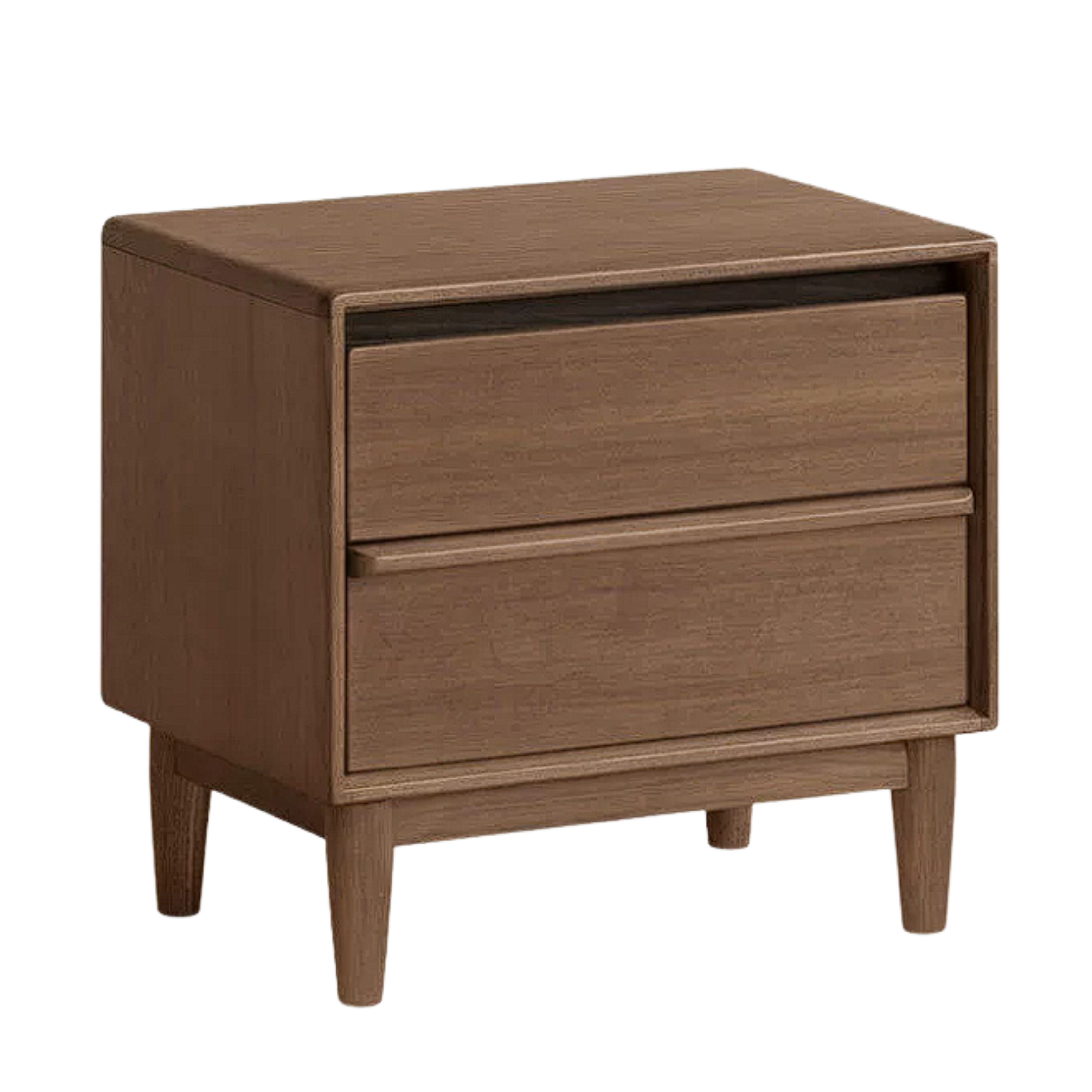 Ash, Black Walnut, Golden Sandalwood Solid Wood Log Style Nightstand