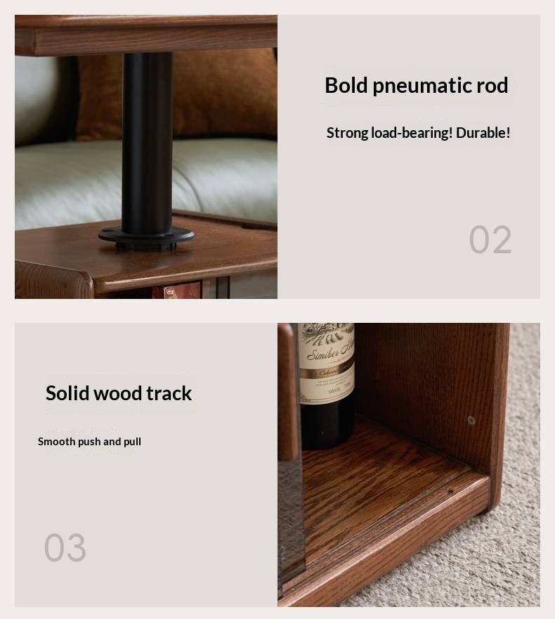 Oak Solid Wood Elevating Lifting Coffee Table