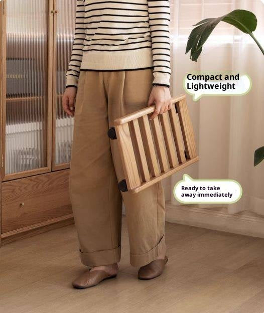 Solid RubberWood, Oak Solid Wood Mobile Computer Host Base Tray