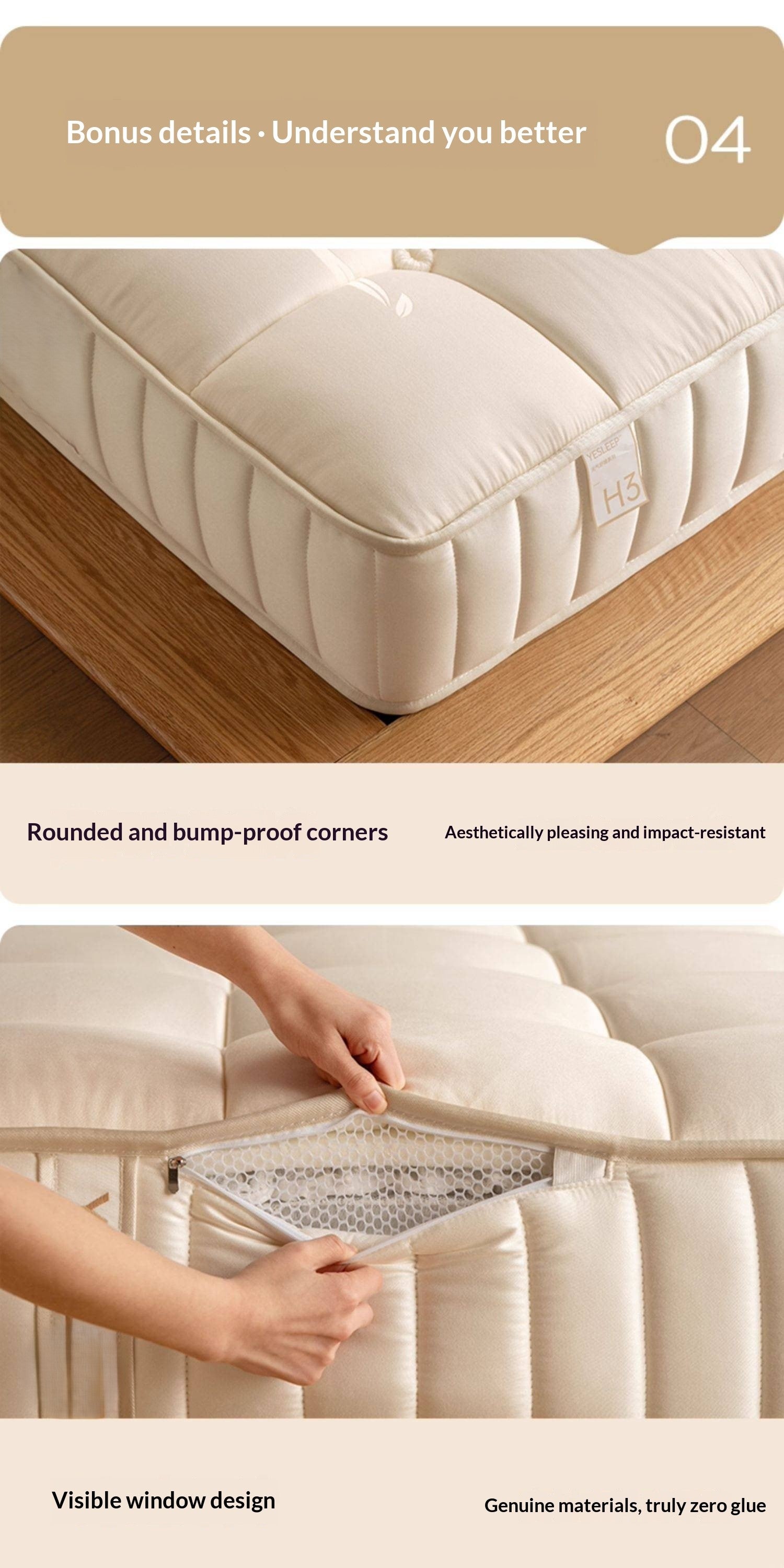 Zero-Glue Mattress 3D Breathable Thick Mattress Double Layer Independent Pocket Spring Back Support Mattress Cloud Cube Anti-mite Mattress 25 cm