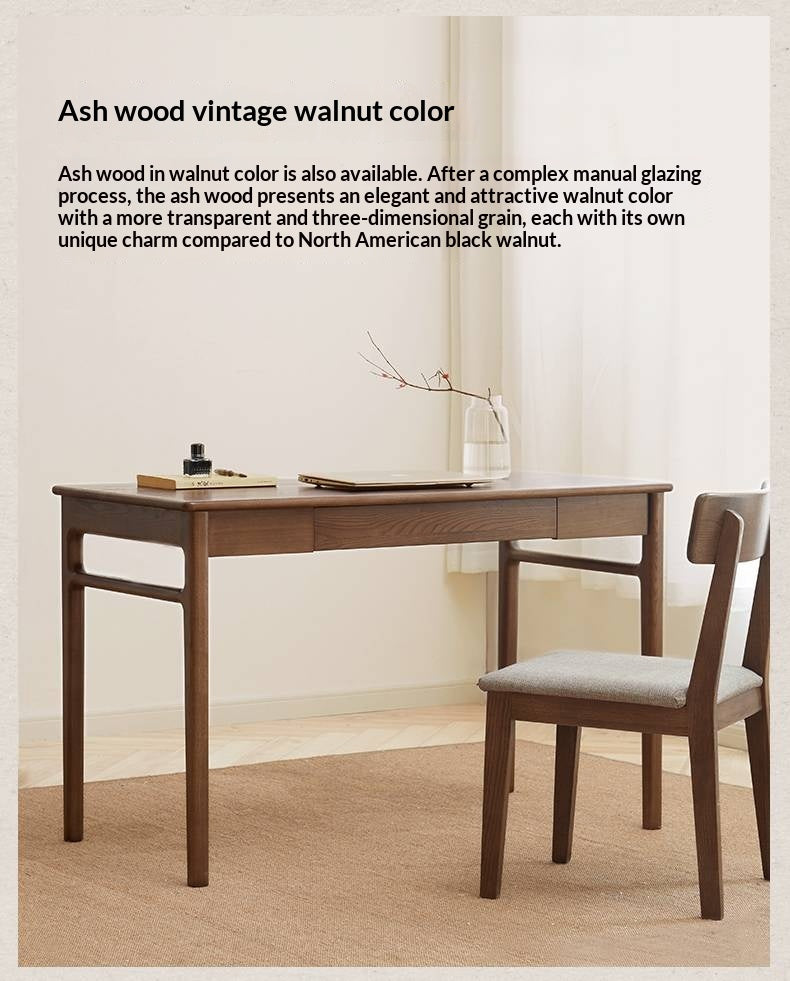 Ash Solid Wood Minimalist Modern Computer Desk
