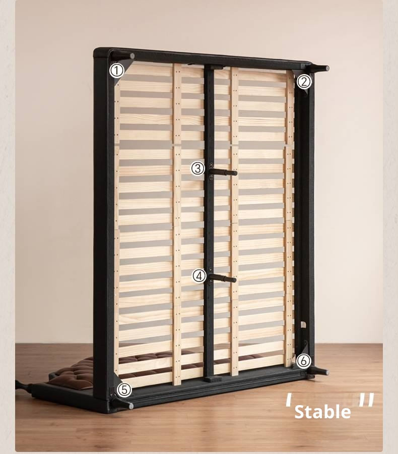 Genuine Leather Elegant Soft Backrest Bed, French Retro