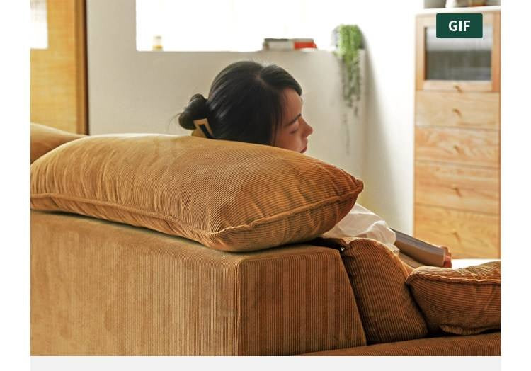 Fabric High Back Straight Sofa Modern.