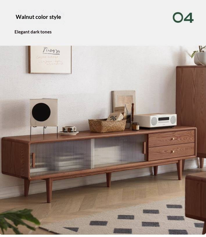 Oak, Beech Solid Wood, Solid RubberWood TV Stand