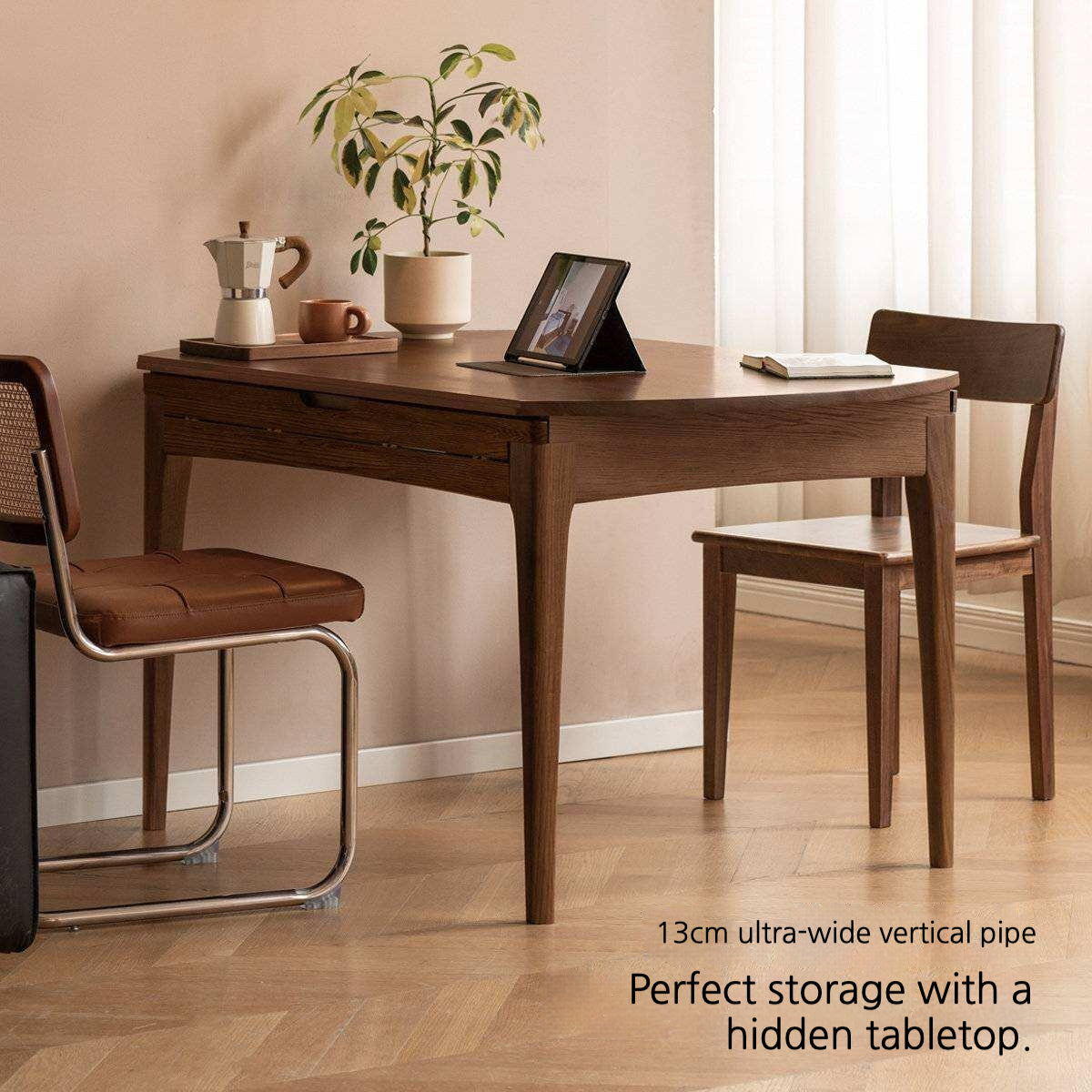 Oak Solid Wood Modern Folding Round Dining Table