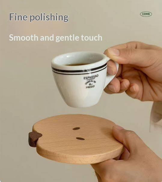 Black Walnut, Beech Solid Wood Creative Apple Shaped Coaster